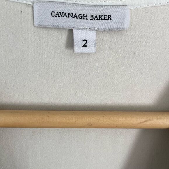 Cavanagh Baker Cara Dress Size 2 Gold Metallic Structured - Picture 5 of 6